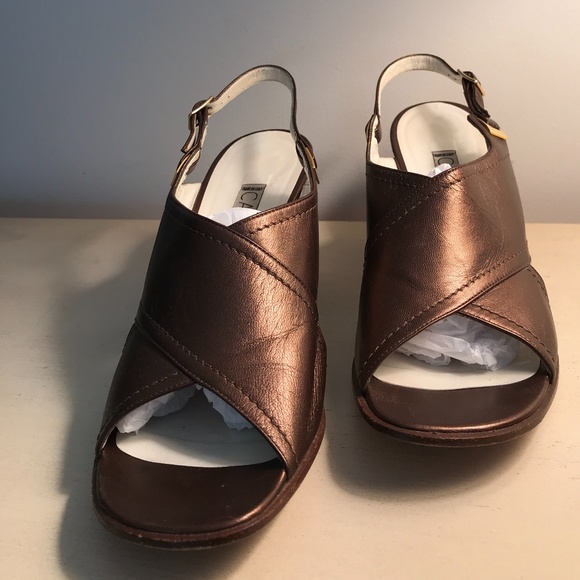 CASADEI BRONZE LEATHER SANDALS - Picture 5 of 9